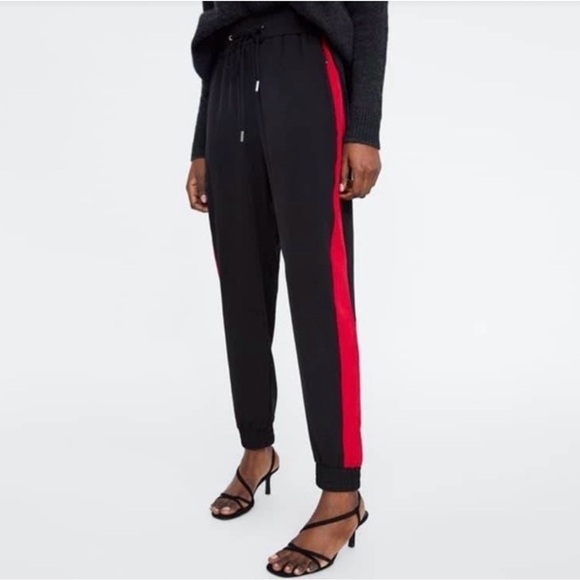 Zara Pants - Zara Black and Red Track Pants Size XL